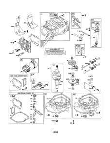 Cylinder/Crankcase/Crankshaft Diagram and Parts List for 122K00 0006-3113 Briggs and Stratton Engine